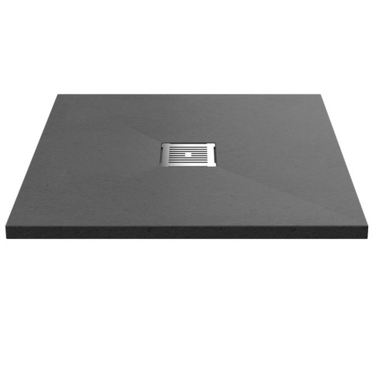 Nuie 800mm Grey Slate Square Slimline Shower Tray