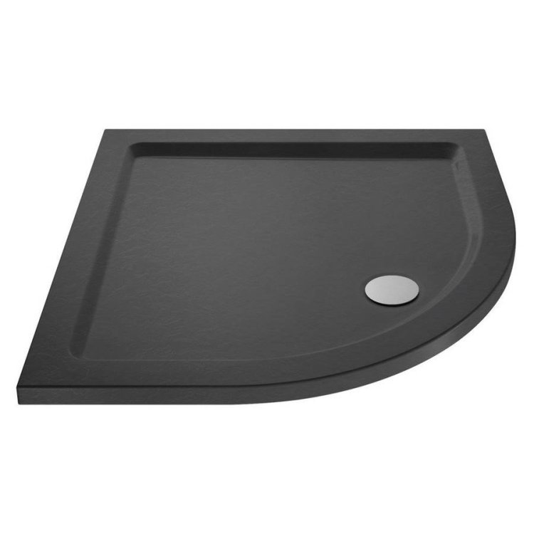 Nuie 1000x1000mm Slate Grey Quadrant Shower Tray