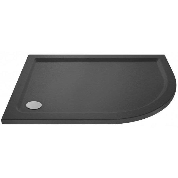 Nuie 1000x800mm Slate Grey RH Offset Quadrant Shower Tray