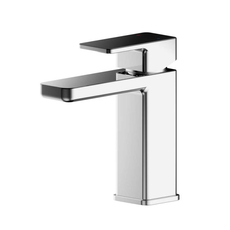 Nuie Windon Chrome Mini Mono Basin Mixer with Push Button Waste