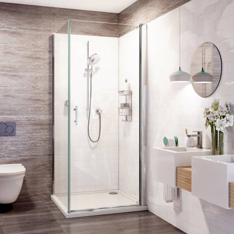 Roman Innov8 Chrome 900mm Pivot Shower Door for Corner Fitting
