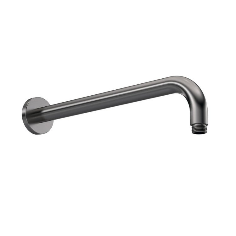 Nuie Windon Brushed Gunmetal Circular Wall Mounted Shower Arm