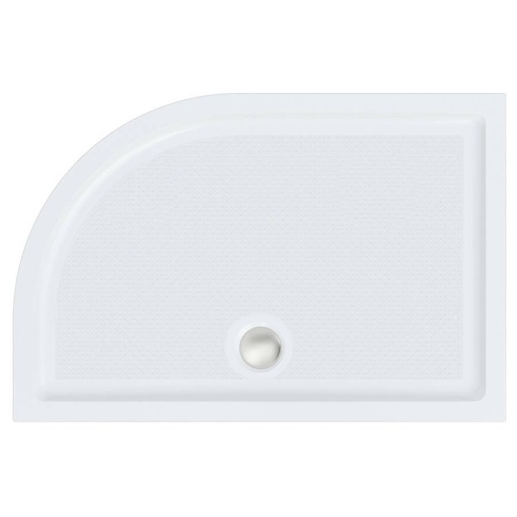 Roman Anti Slip 1200 x 900mm RH White Offset Quadrant Shower Tray