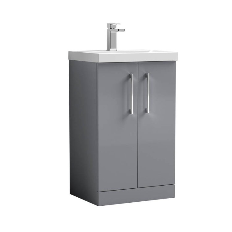 Nuie Arno Grey 500mm Floor Standing 2 Door Vanity Unit (ARN2201A)