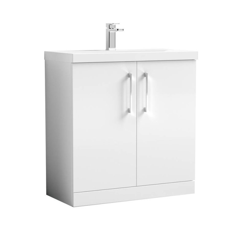 Nuie Arno White 800mm Floor Standing 2 Door Vanity Unit (ARN105A)