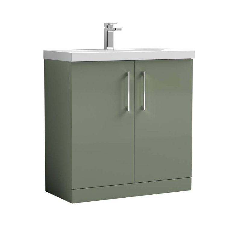 Nuie Arno Green 800mm Floor Standing 2 Door Vanity Unit (ARN805A)