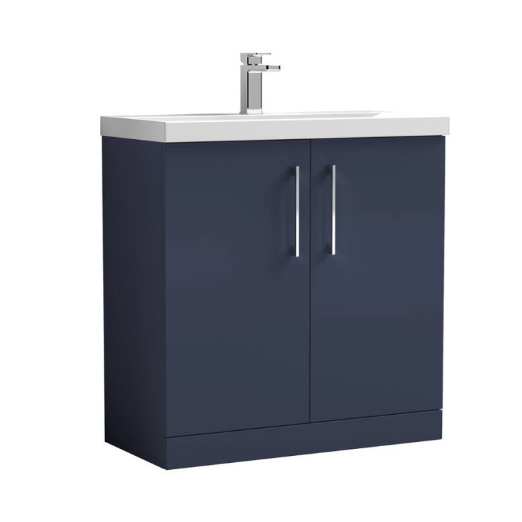 Nuie Arno Blue 800mm Floor Standing 2 Door Vanity Unit (ARN1705A)