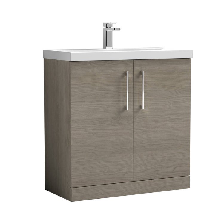 Nuie Arno Oak 800mm Floor Standing 2 Door Vanity Unit (ARN2505A)