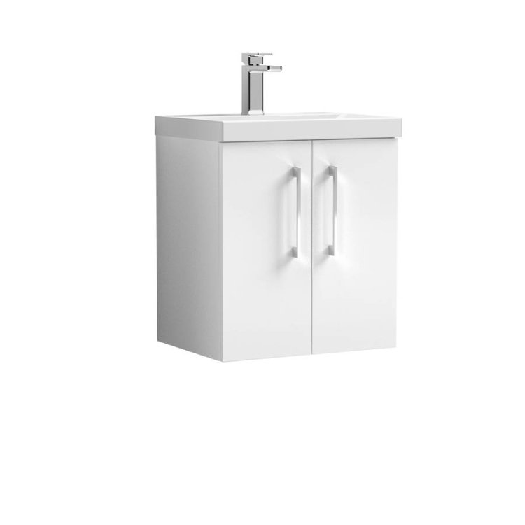 Nuie Arno White 500mm Wall Hung 2 Door Vanity Unit (ARN121A)