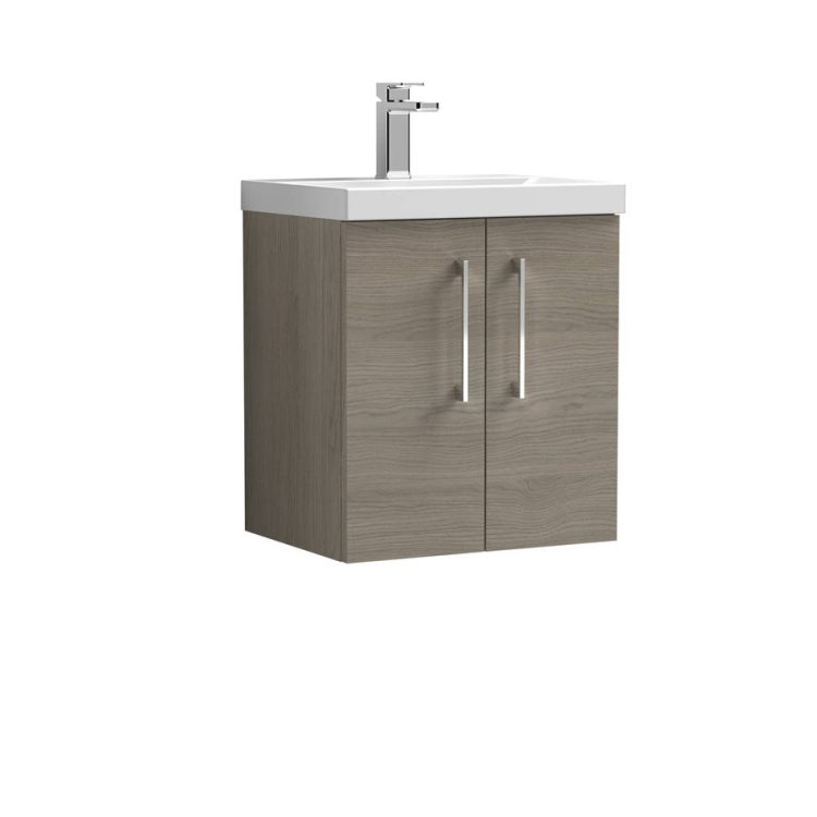 Nuie Arno Oak 500mm Wall Hung 2 Door Vanity Unit (ARN2521A)