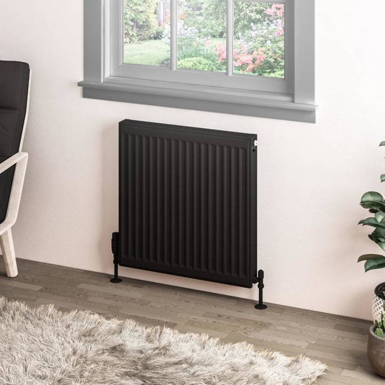 Eastbrook 600 x 600mm Matt Black Type 11 Compact Panel Radiator Lifestyle
