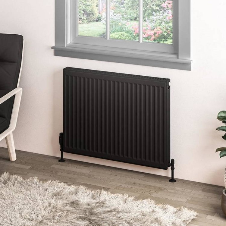 Eastbrook 600 x 800mm Matt Black Type 11 Compact Panel Radiator Lifestyle