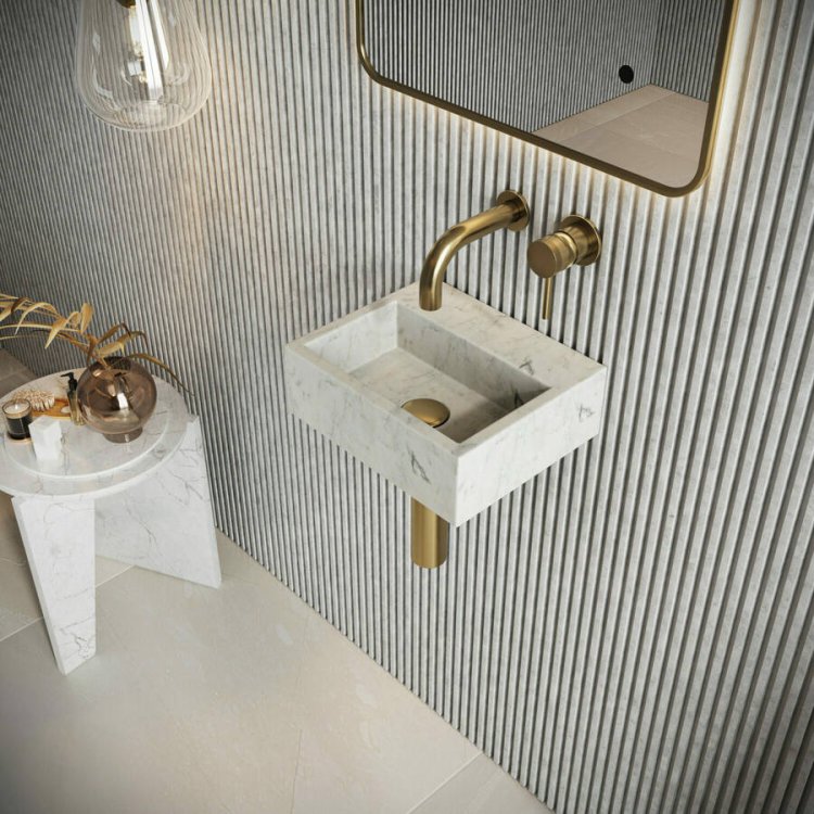 Scudo Sanctuary Venato White Cloakroom Marble Basin