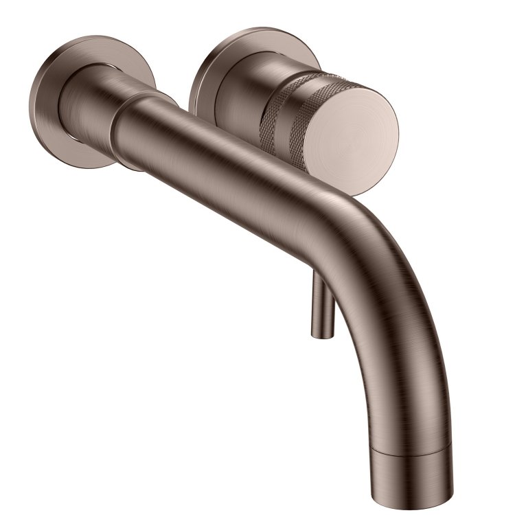 Scudo Core Brushed Bronze Wall Mounted Basin Mixer