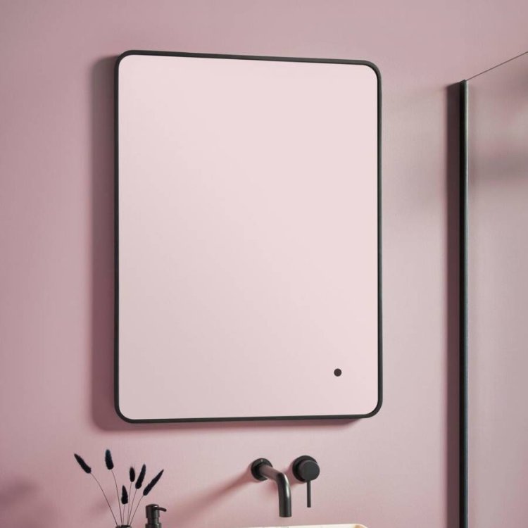 Scudo Alfie 500 x 700mm Matt Black Soft Edge LED Mirror