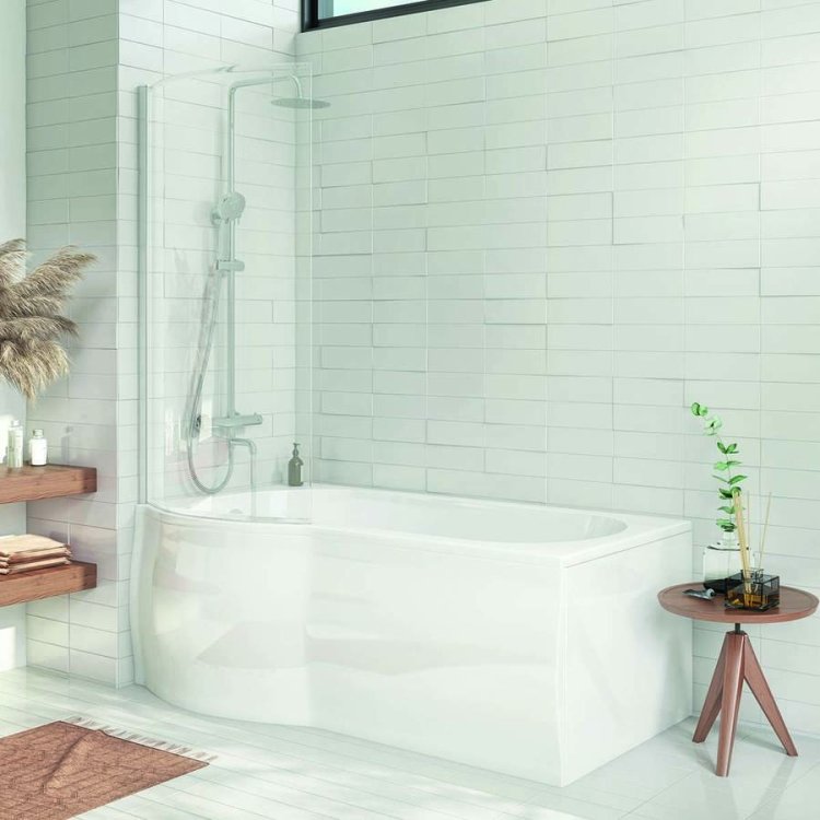 Scudo 1700x850mm LH P Shaped Shower Bath Lifestyle