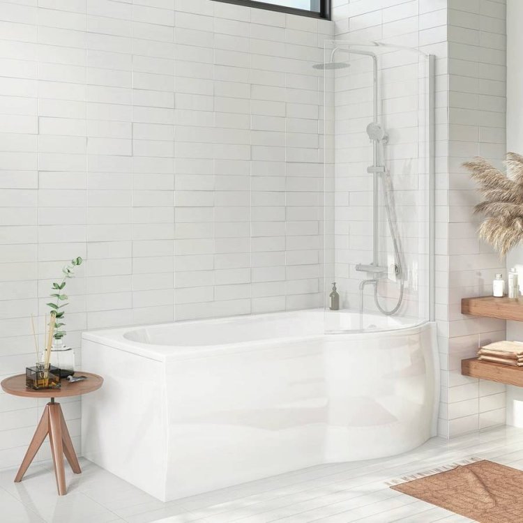 Scudo 1700x850mm RH P Shaped Shower Bath Lifestyle