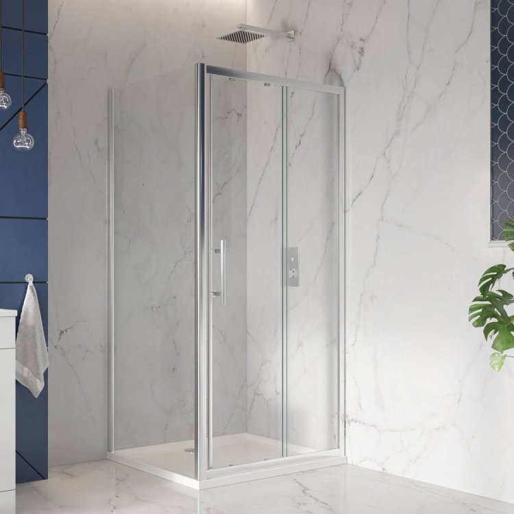 Scudo S8 1400mm Chrome Sliding Shower Door