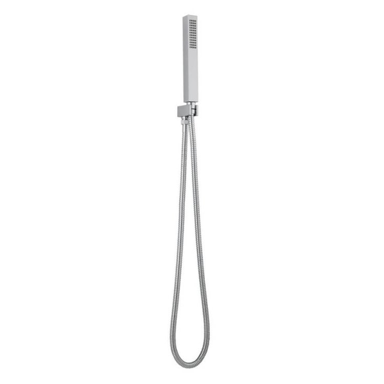 Nuie Square Chrome Outlet Elbow with Bracket and Handset