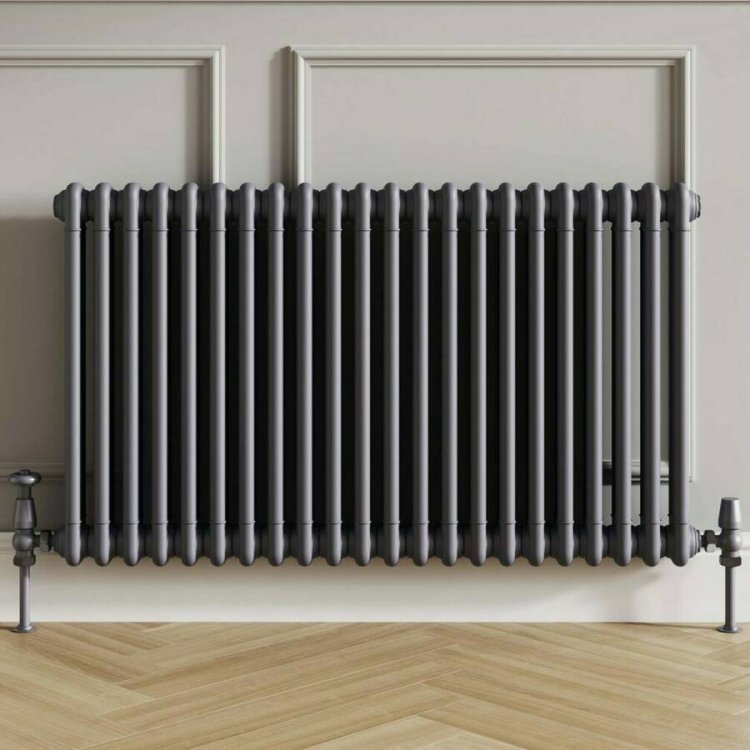 Scudo Anthracite 600 x 1190mm 2 Column Horizontal Radiator