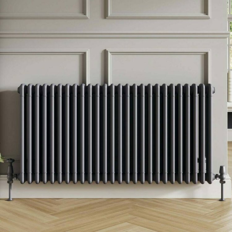 Scudo Anthracite 600 x 1190mm 3 Column Horizontal Radiator