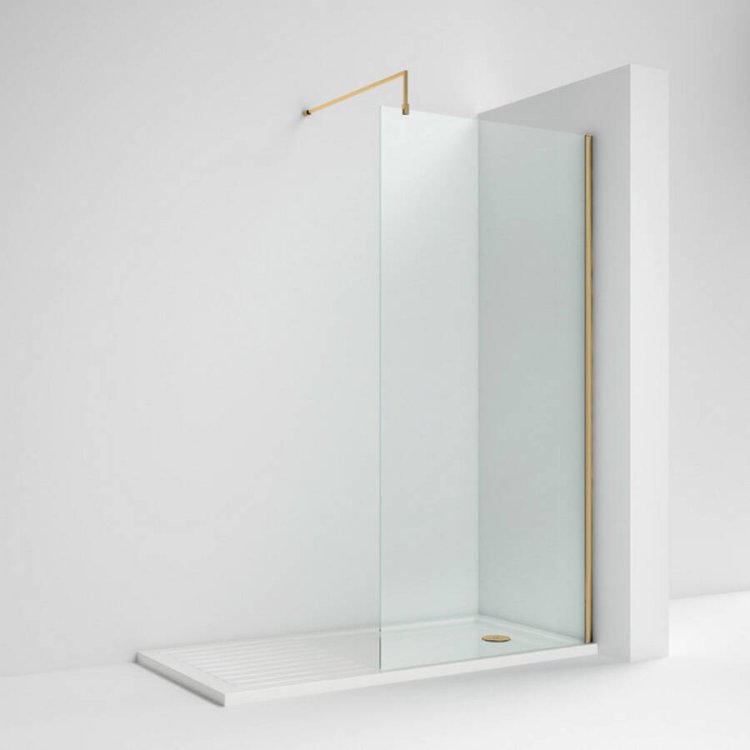 Nuie Brushed Brass 1400mm Wetroom Panel