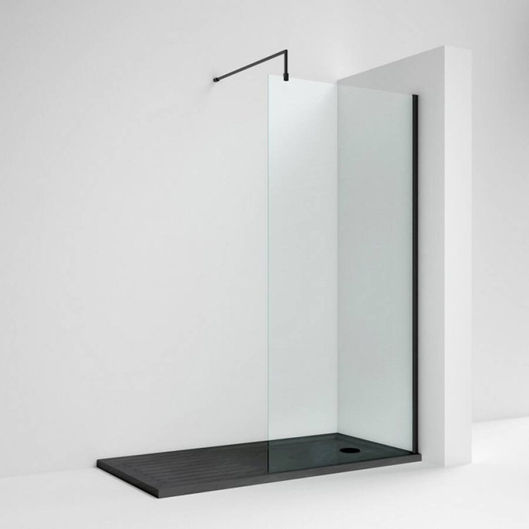 Nuie Black 1200mm Wetroom Panel
