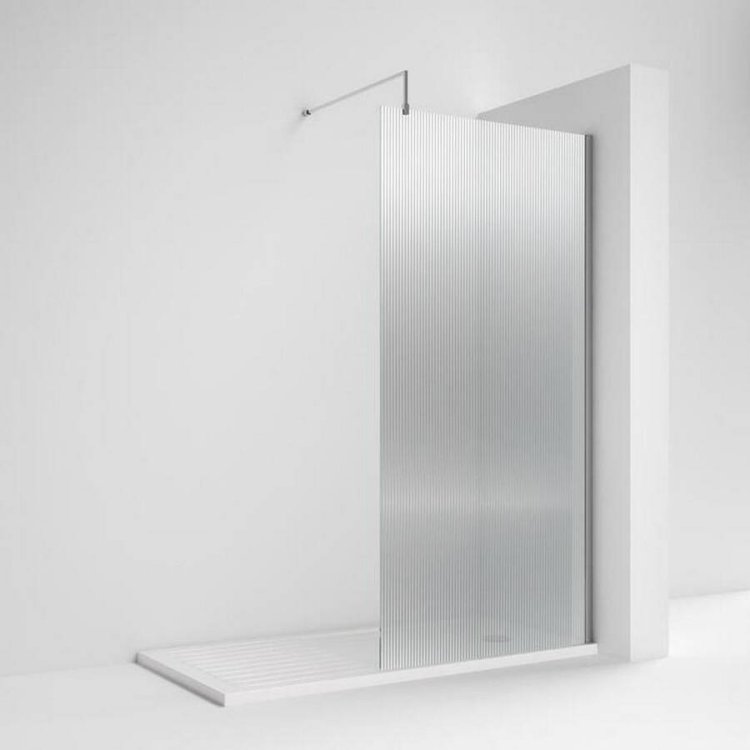 Nuie Chrome 1000mm Fluted Wetroom Panel