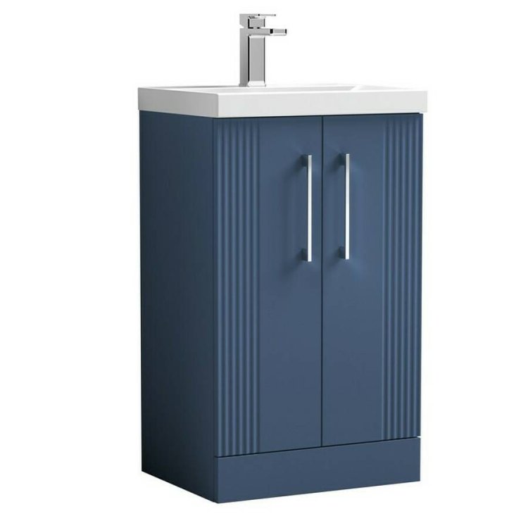 Nuie Deco Blue 500mm Floor Standing 2 Door Vanity Unit (DPF323A)