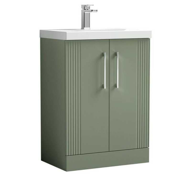 Nuie Deco Green 600mm Floor Standing 2 Door Vanity Unit (DPF825A)