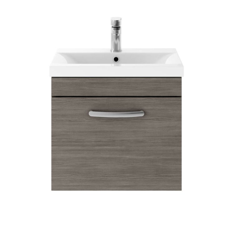 Nuie Athena Anthracite 500mm Wall Hung 1 Drawer Vanity Unit (ATH011A)