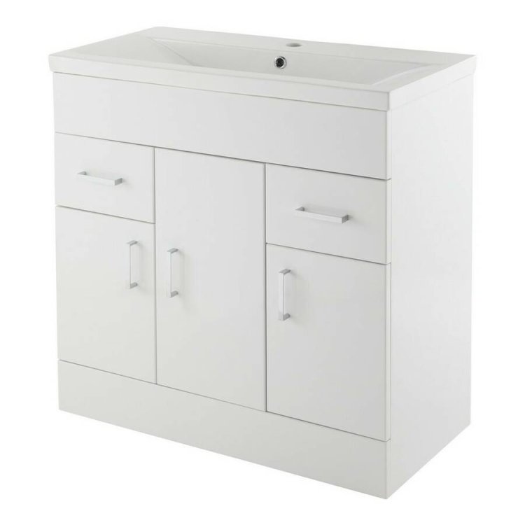 Nuie Eden White 800mm Floor Standing Vanity Unit (VTMW800E)