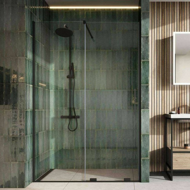 Scudo S8 Momentum 1000mm Sliding Wetroom Panel Matt Black