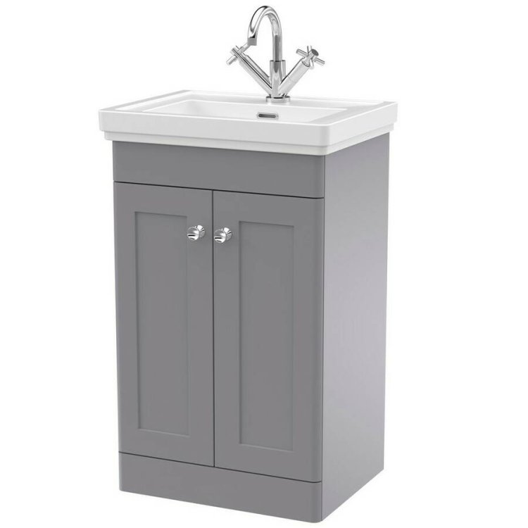 Nuie Classique Grey 500mm Floor Standing 2 Door Vanity Unit (CLC223A)
