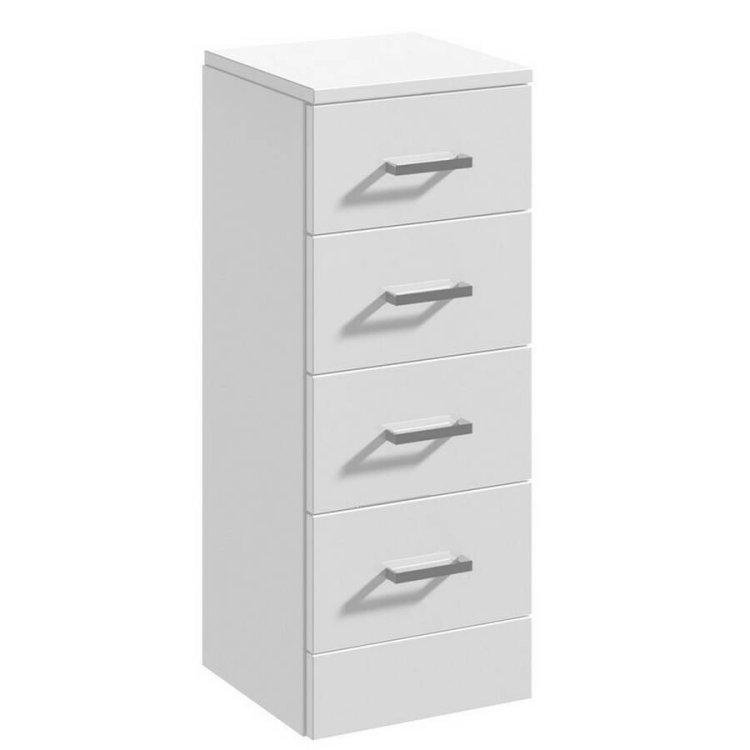 Nuie Mayford 300mm White Slim 4 Drawer Unit