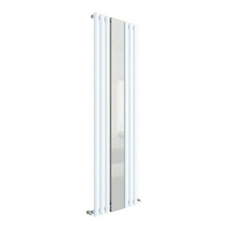 Nuie Revive White 1800 x 499mm Vertical Single Panel Radiator with Mirror