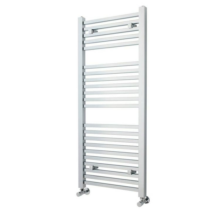 Nuie Level Chrome 1200 x 500mm Square Ladder Towel Rail