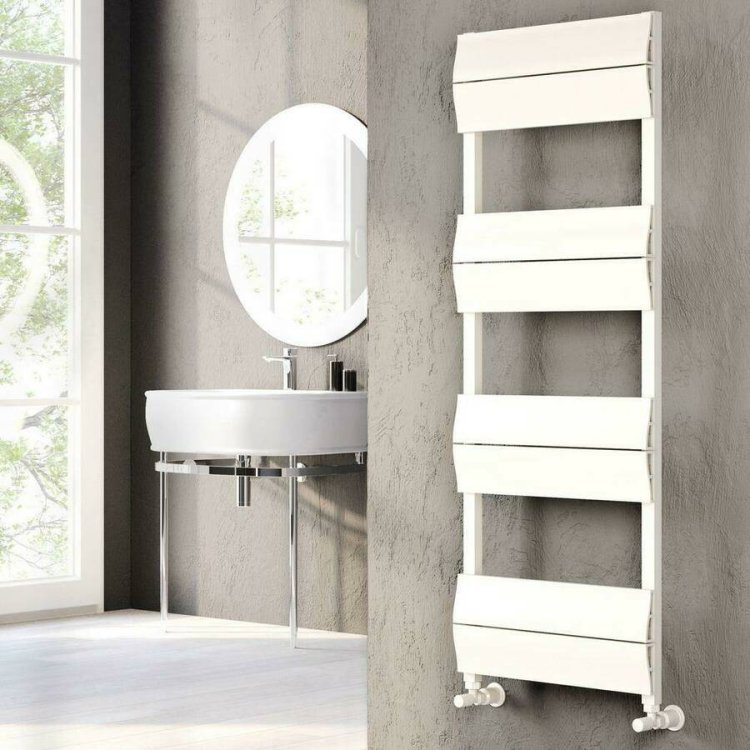 Kartell Abbotsford 1000 x 500mm White Aluminium Heated Towel Rail