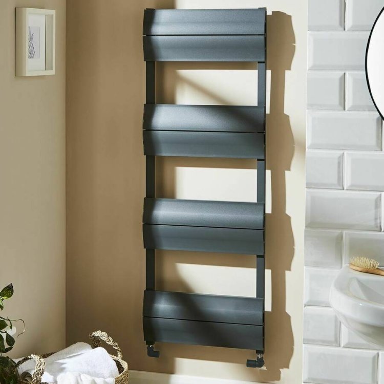 Kartell Abbotsford 1000 x 500mm Grey Aluminium Heated Towel Rail