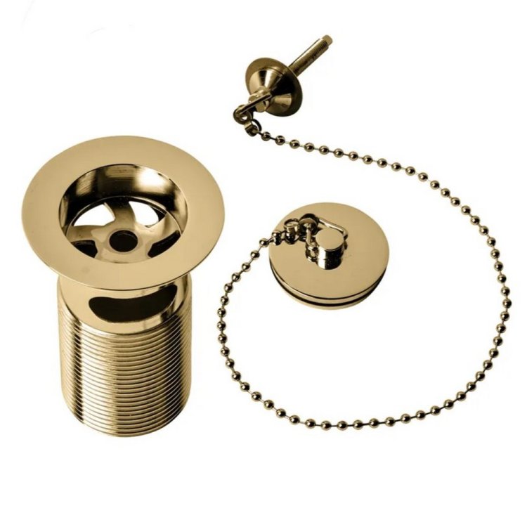 Tavistock Brushed Brass Plug and Chain Slotted Basin Waste
