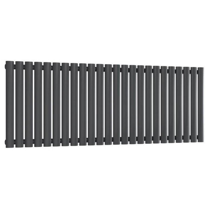 Reina Neva Horizontal Anthracite Mild Steel Designer Single Radiator 550 x 1416mm