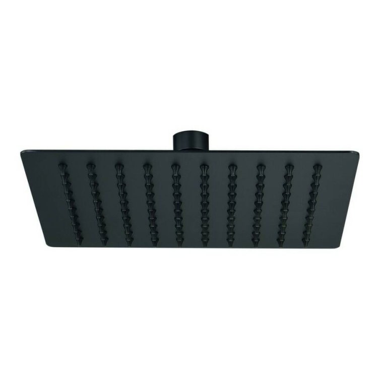 Ajax Hedon Matt Black 200mm Square Ultraslim Showerhead