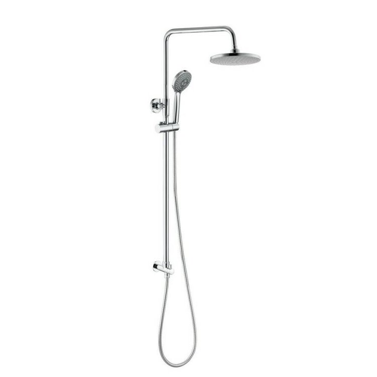 Ajax Thrunscoe Round Shower Kit with Overhead and Handset in Chrome
