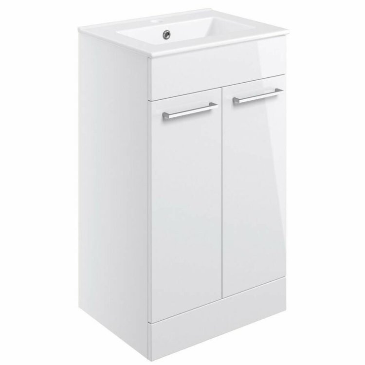 Ajax Walesby 510mm White Gloss Floor Standing Vanity Unit
