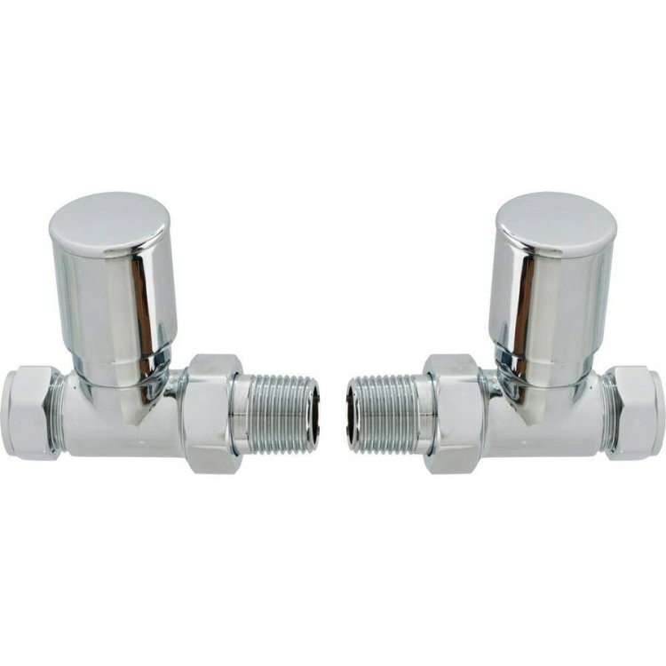 Ajax Patterned Chrome Straight Radiator Valves