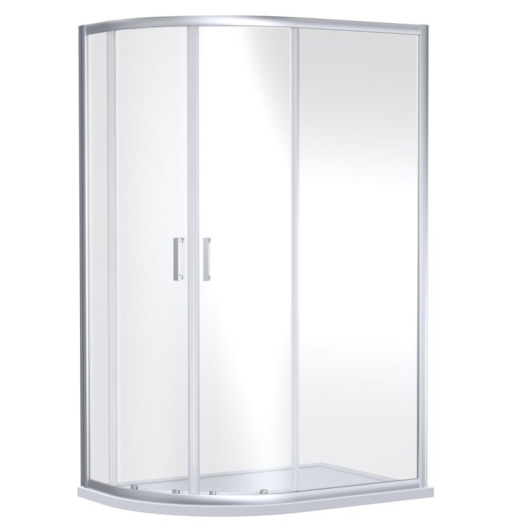 Nuie Rene 1200 x 900mm Chrome Framed Offset Quadrant Shower Enclosure