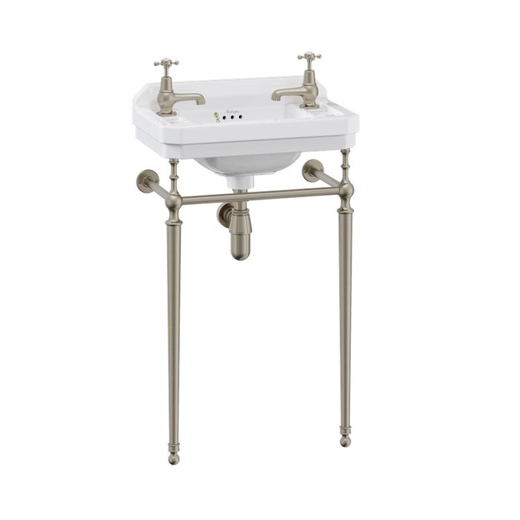 Burlington Edwardian 510mm Brushed Nickel Basin Washstand
