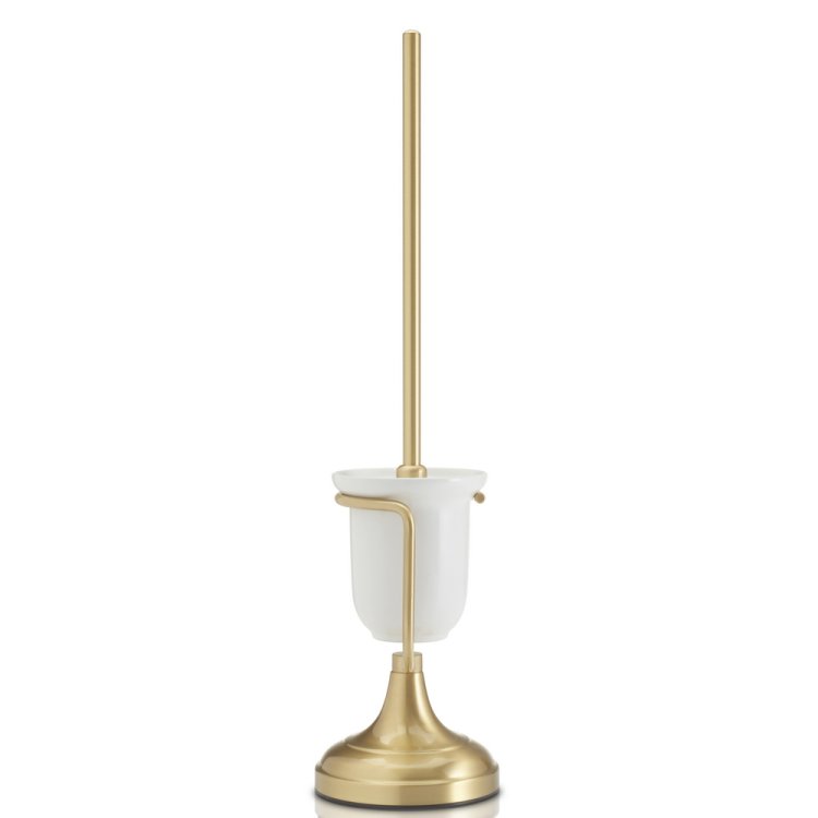 Miller Classic Brushed Brass Freestanding Toilet Brush Holder