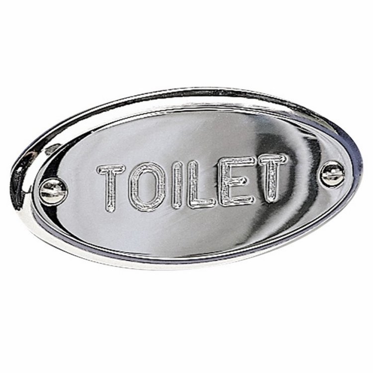 Miller Chrome Toilet Sign