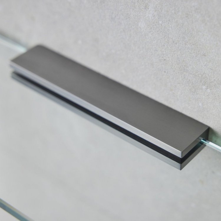 Miller Classic 500mm Glass Shelf with Gunmetal Fixing Bracket